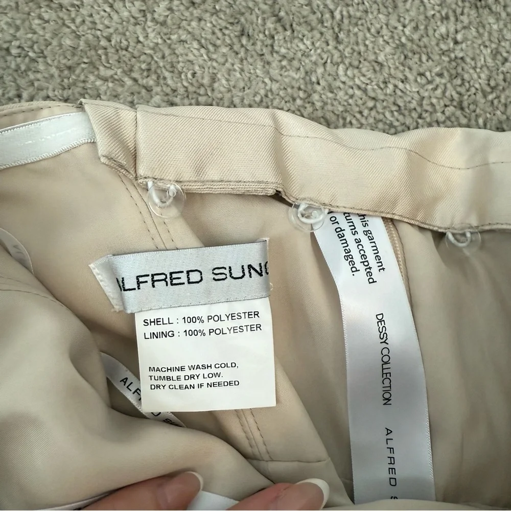 Alfred Sung D876 Strapless Gown Removable Watteau Train Champagne 0 - Picture 4 of 8